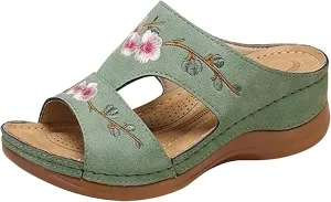 Ladmiple Women's Sandals With Arch Support Orthotic Plantar Fasciitis Orthopedic Slides Slippers Dressy Summer Flip Flops