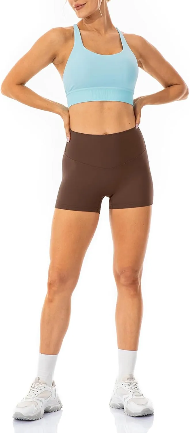 Lavento Women's All Day Soft Biker Shorts 3"/ 5"/ 7" - High Waisted Workout Gym Running Yoga Short