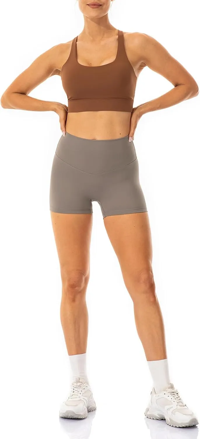 Lavento Women's All Day Soft Biker Shorts 3"/ 5"/ 7" - High Waisted Workout Gym Running Yoga Short