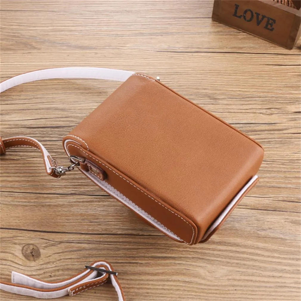 Leather Camera Case for Leica C-LUX, Handmade Genuine Leather Half Camera Case Bag Cover, Shockproof and Dustproof, Travel Protective Case with Shoulder Strap,Yellow