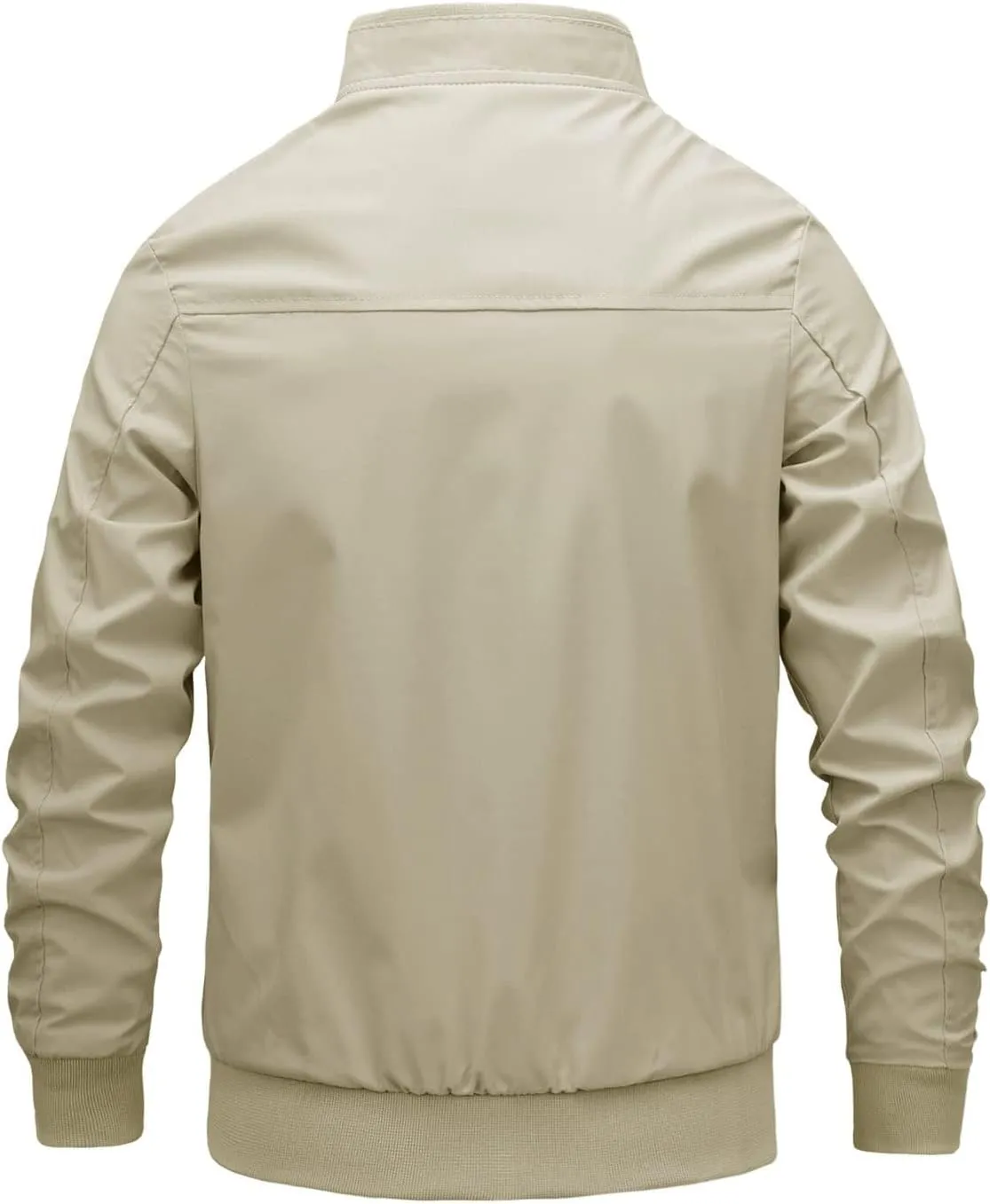 Lightweight Jacket Men Casual Bomber Windbreaker Flight Full Zip Track Jackets Business Outdoor Fall Spring Solid Coat