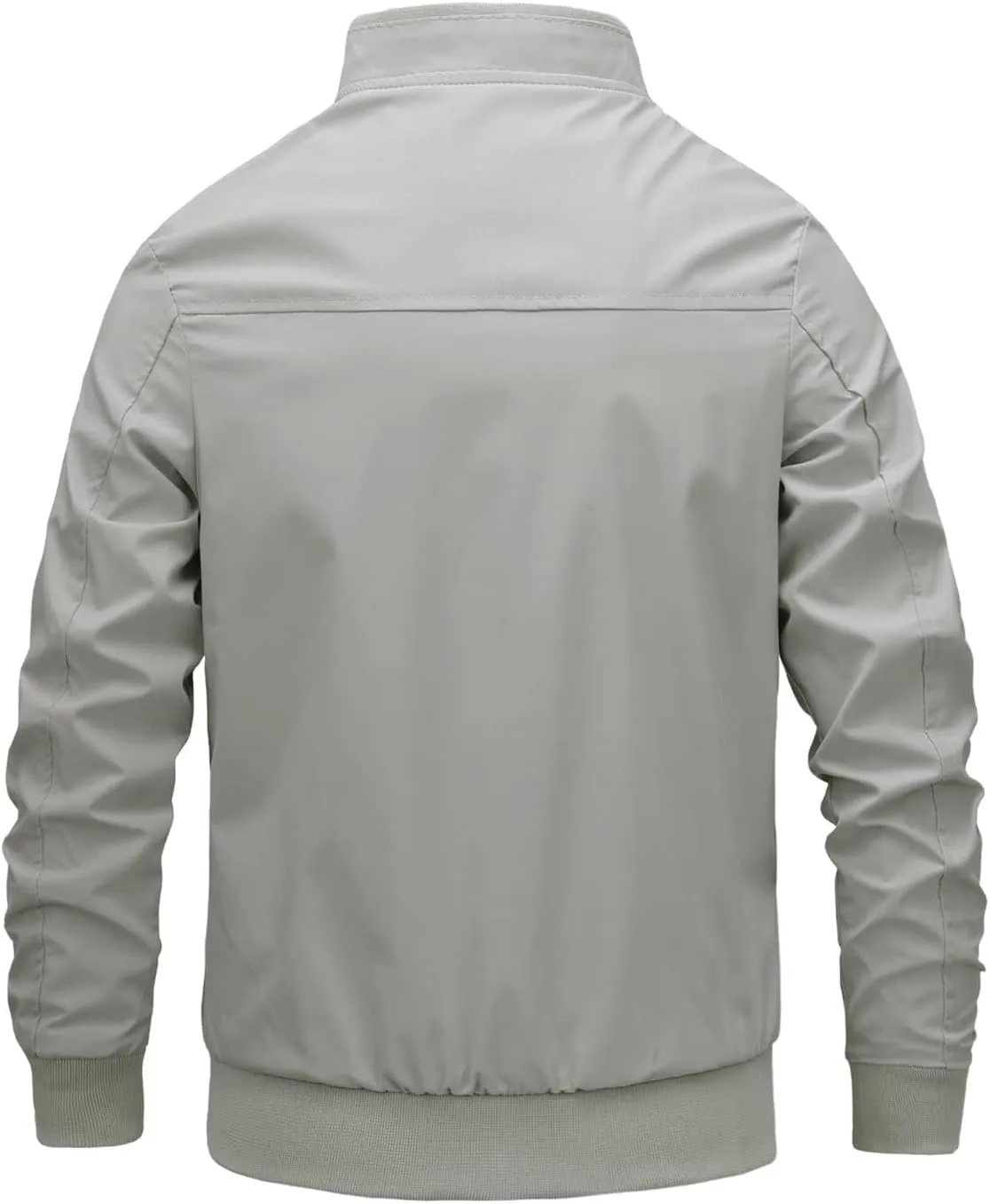 Lightweight Jacket Men Casual Bomber Windbreaker Flight Full Zip Track Jackets Business Outdoor Fall Spring Solid Coat