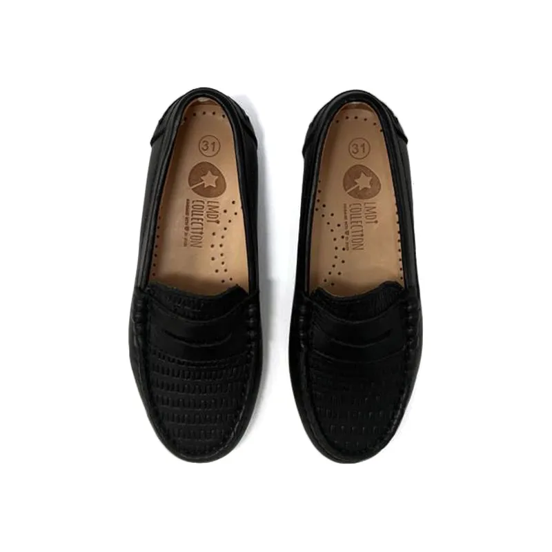 LMDI Black Woven Penny Loafer