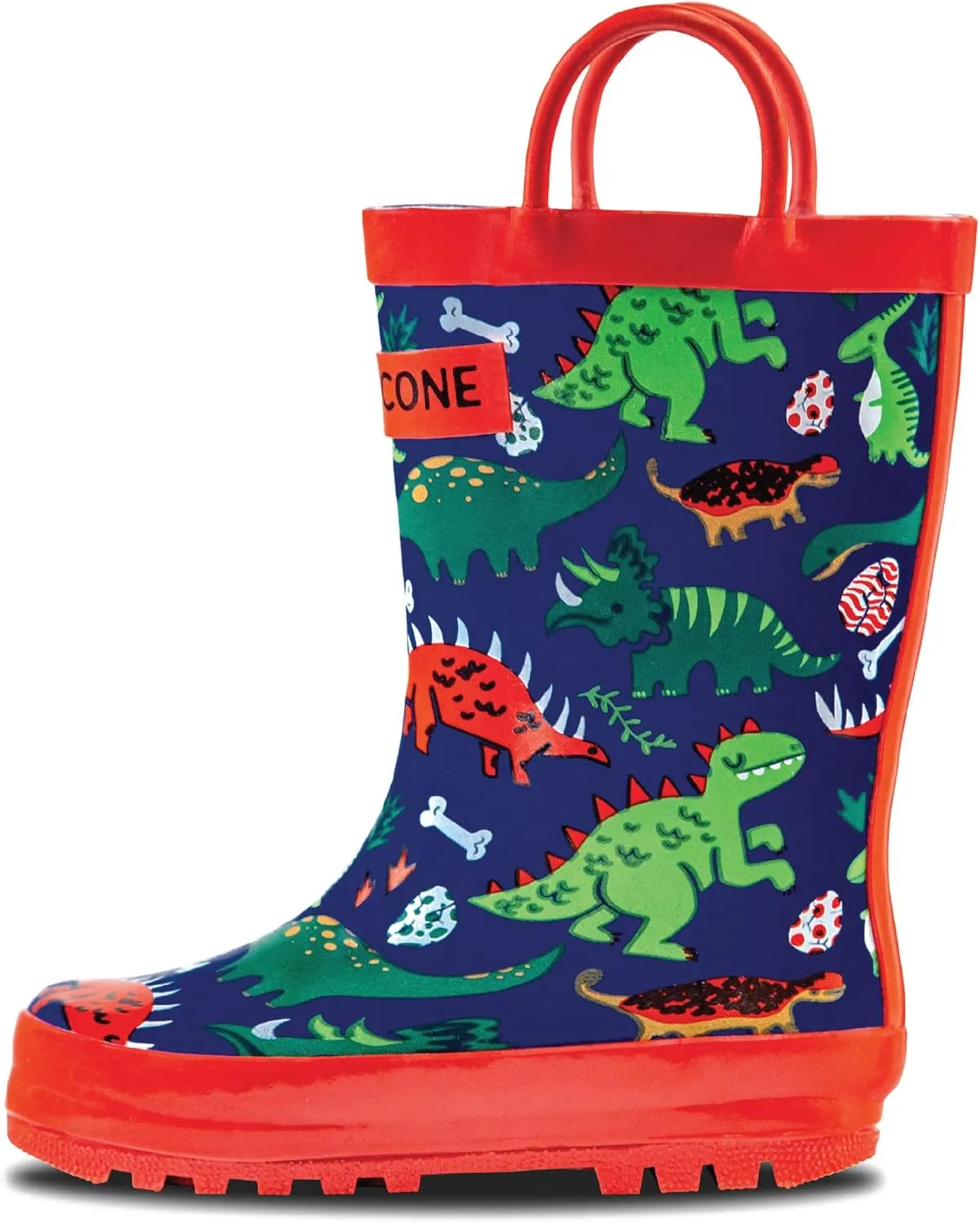 Lone Cone Kids Rain Boots for Girls & Boys ??Waterproof Natural Rubber Toddler Rain Boots with Non-Slip Outsole & Easy Pull Handles ??Solid, Pattern & Glitter Designs