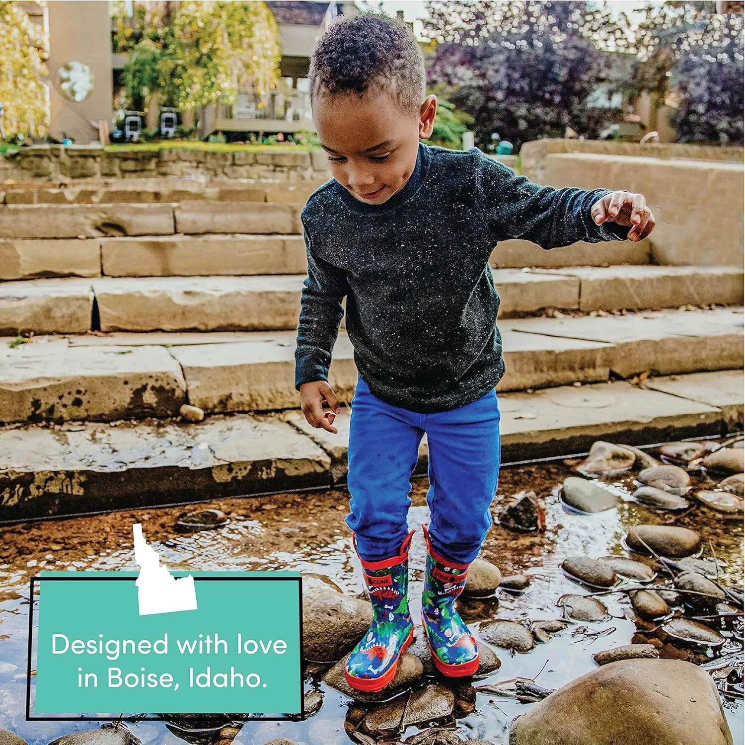 Lone Cone Kids Rain Boots for Girls & Boys ??Waterproof Natural Rubber Toddler Rain Boots with Non-Slip Outsole & Easy Pull Handles ??Solid, Pattern & Glitter Designs