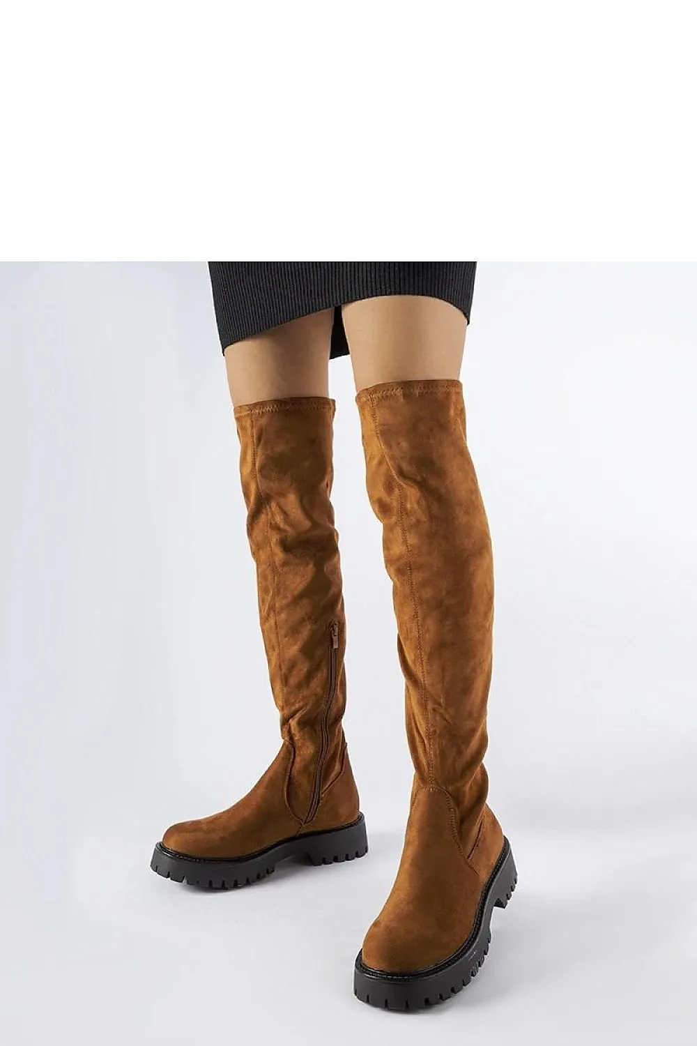 Long brown knee-high boots