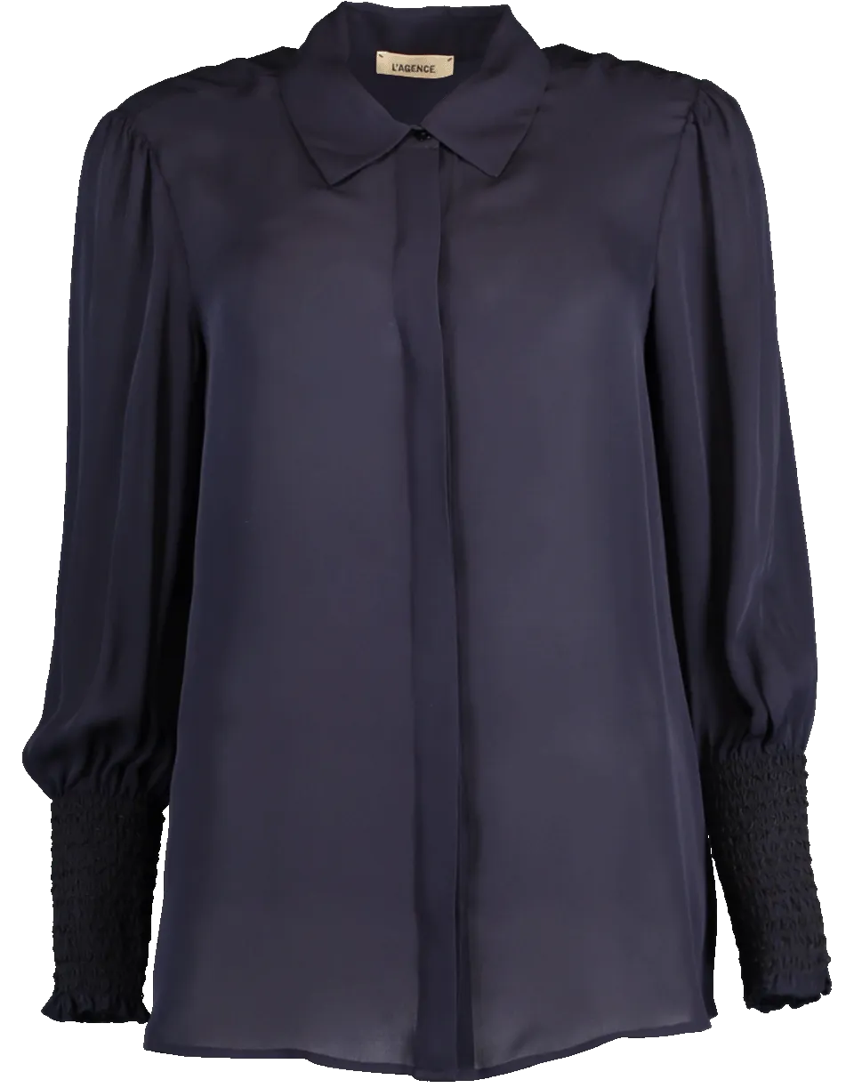 Lucin Smoked Cuff Blouse
