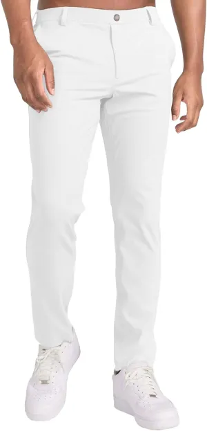 Men's All Day Comfy Golf Pants Slim Fit Easy Casual Trousers Trendy Lightweight Stretch Work Slack