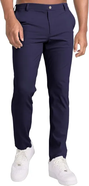 Men's All Day Comfy Golf Pants Slim Fit Easy Casual Trousers Trendy Lightweight Stretch Work Slack