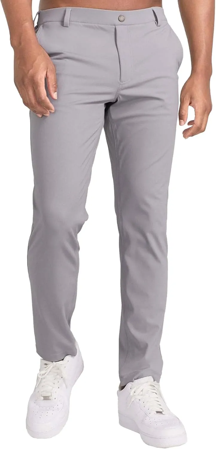 Men's All Day Comfy Golf Pants Slim Fit Easy Casual Trousers Trendy Lightweight Stretch Work Slack