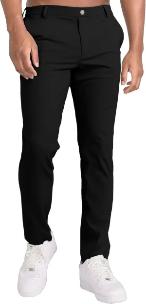 Men's All Day Comfy Golf Pants Slim Fit Easy Casual Trousers Trendy Lightweight Stretch Work Slack