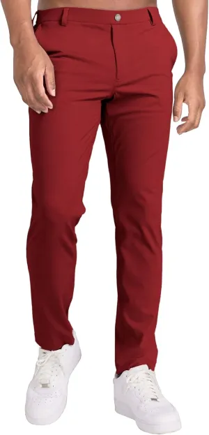 Men's All Day Comfy Golf Pants Slim Fit Easy Casual Trousers Trendy Lightweight Stretch Work Slack