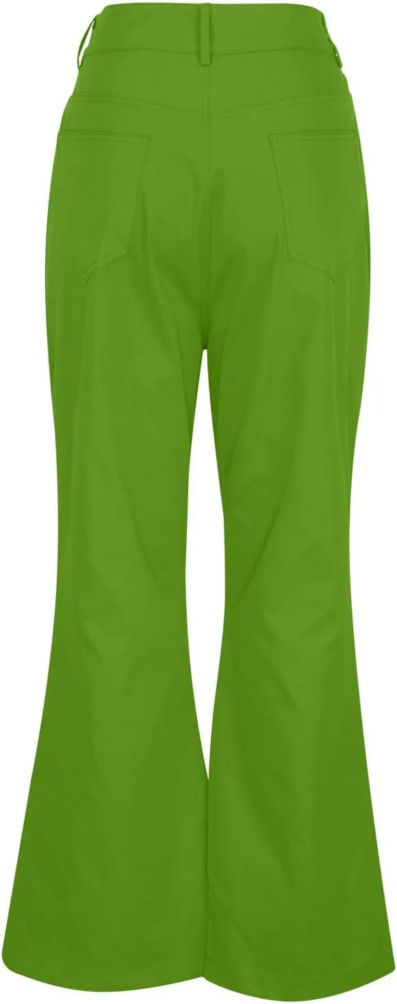Mens Dress Pants Relaxed Fit Casual Bell Bottom Work Suit Pant Lightweight Flat Front Slacks Comfort Flared Trousers