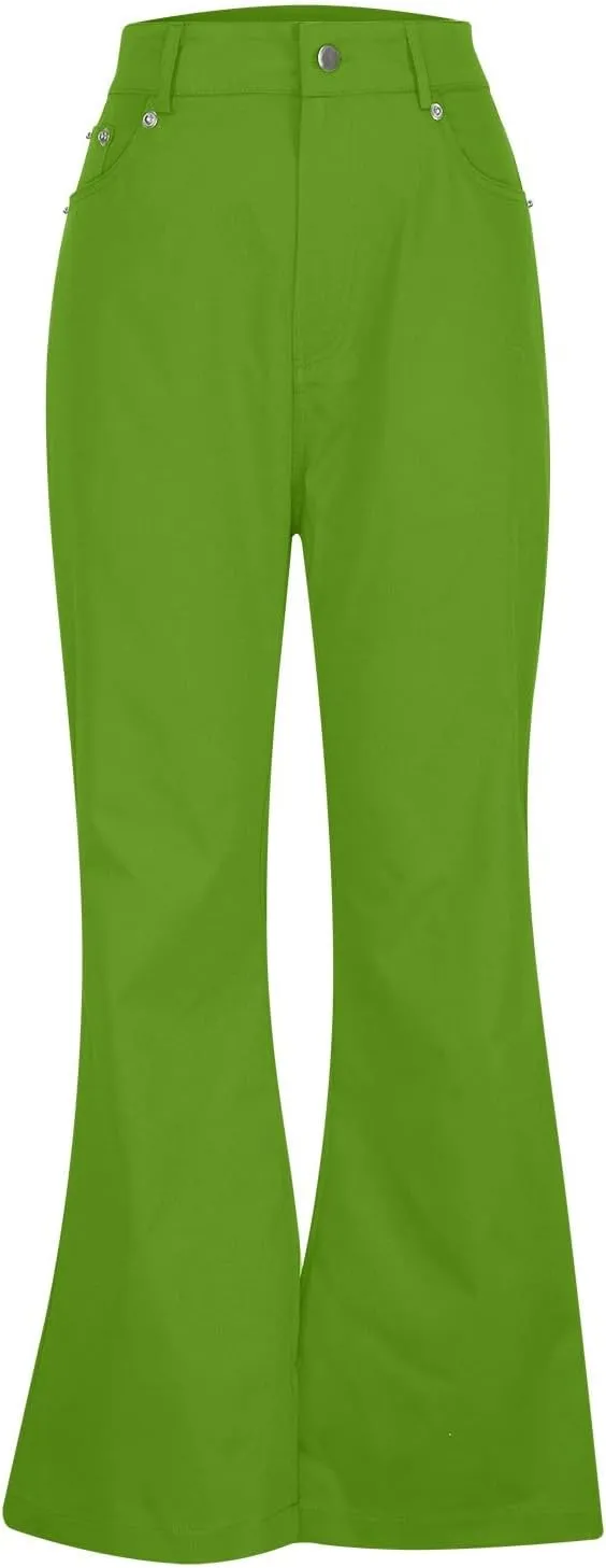Mens Dress Pants Relaxed Fit Casual Bell Bottom Work Suit Pant Lightweight Flat Front Slacks Comfort Flared Trousers