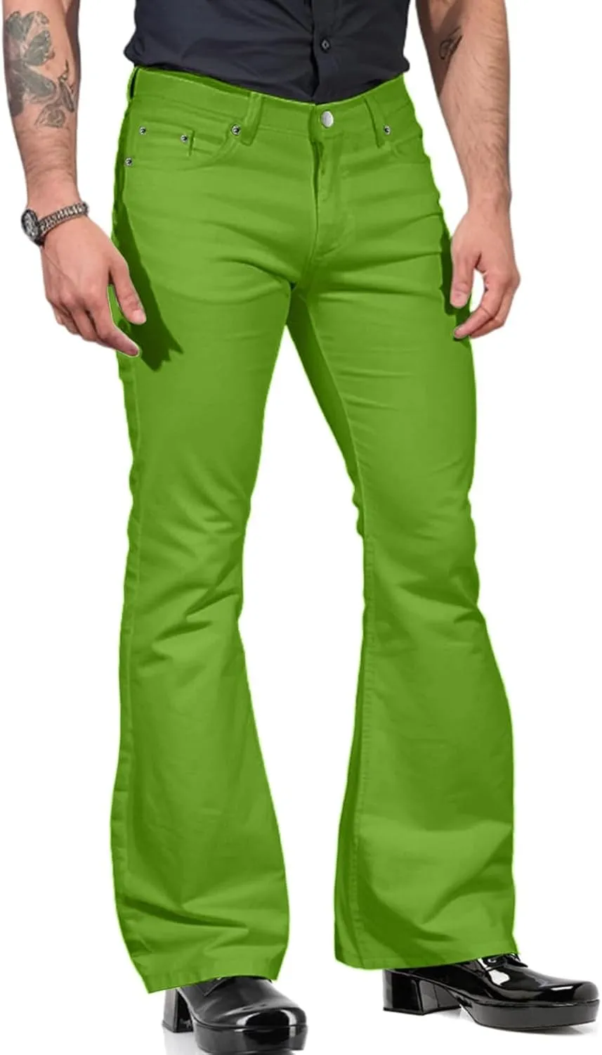 Mens Dress Pants Relaxed Fit Lightweight Breathable Bell Bottom Suit Pant Formal Golf Business Casual Flared Trouser
