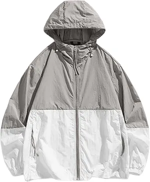 Men's Lightweight Windbreaker Jackets Outdoor Hooded Pocket Raincoat Jacket Men Zipper Cardigan Sweater Men's Cardigan