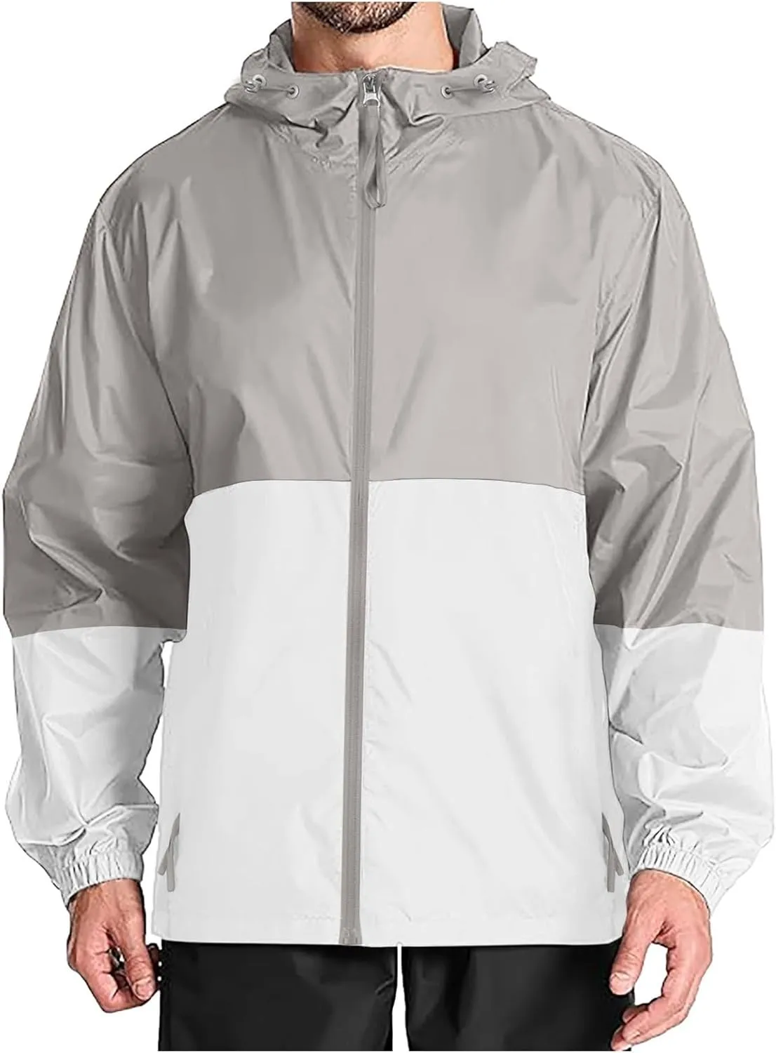 Men's Lightweight Windbreaker Jackets Outdoor Hooded Pocket Raincoat Jacket Men Zipper Cardigan Sweater Men's Cardigan
