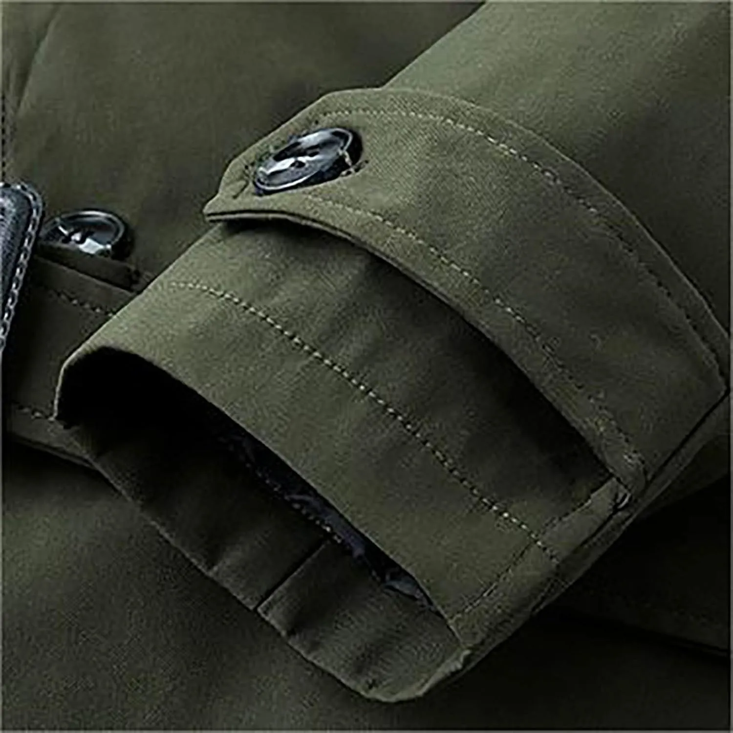 Men's Long Trench Windbreaker Coat Double Breasted Lapel Windproof Overcoat With Belt