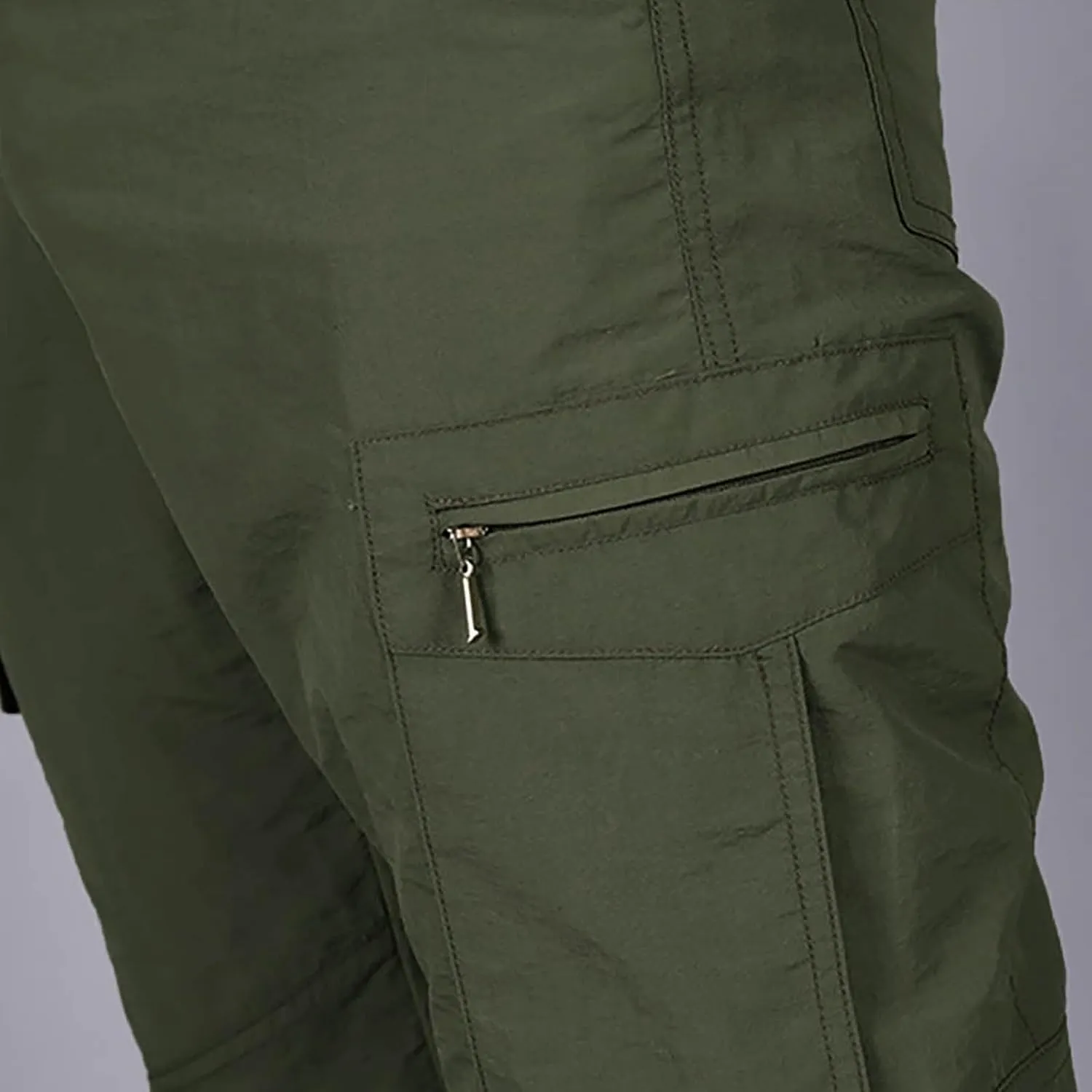 Men's Pants Cargo Relaxed Fit Casual Fleece Joggers Loose Open Bottom Athletic Pants Straight Leg Outdoor Hiking Pants