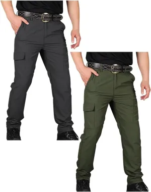 Men's Pants Cargo Relaxed Fit Casual Fleece Joggers Loose Open Bottom Athletic Pants Straight Leg Outdoor Hiking Pants