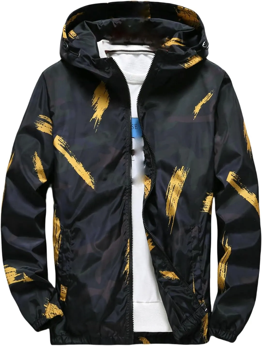 Men's Spring Autumn Youth Camo Loose Jacket Coat