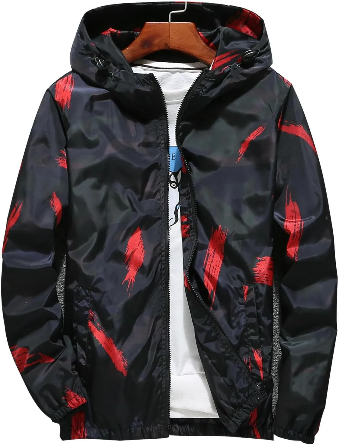 Men's Spring Autumn Youth Camo Loose Jacket Coat