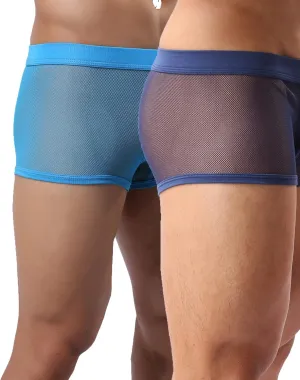 Mens Underwear Sexy Mesh Boxer Briefs,Cool See Through Soft Underpants
