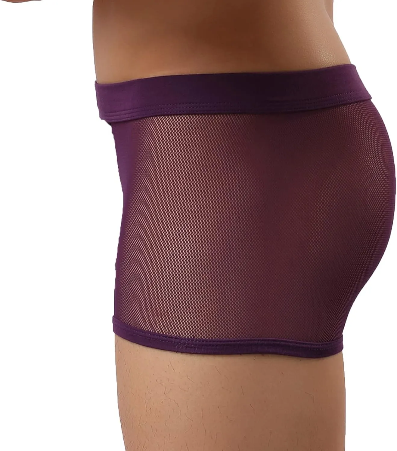 Mens Underwear Sexy Mesh Boxer Briefs,Cool See Through Soft Underpants