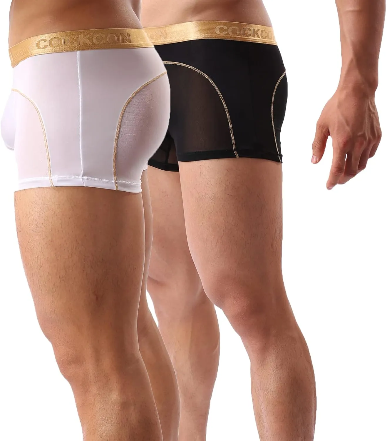 Mens Underwear Sexy Mesh Boxer Briefs,Cool See Through Soft Underpants