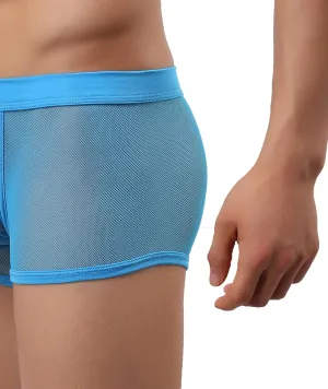Mens Underwear Sexy Mesh Boxer Briefs,Cool See Through Soft Underpants