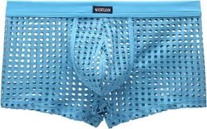 Men's Underwear Sexy Mesh Breathable Boxer Briefs Low Rise Cool Boxers Pack Set