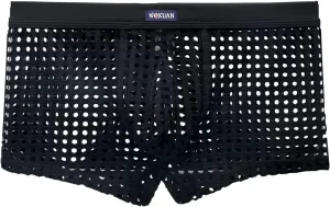 Men's Underwear Sexy Mesh Breathable Boxer Briefs Low Rise Cool Boxers Pack Set