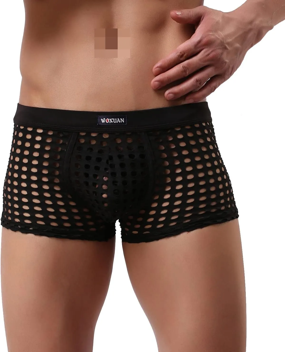 Men's Underwear Sexy Mesh Breathable Boxer Briefs Low Rise Cool Boxers Pack Set