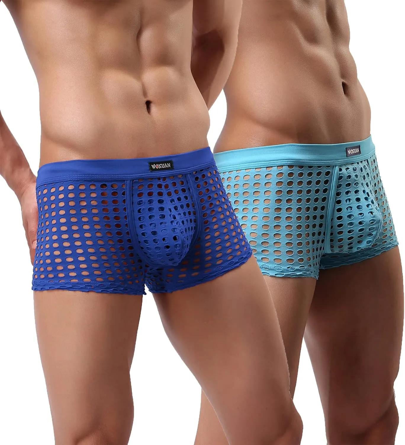 Men's Underwear Sexy Mesh Breathable Boxer Briefs Low Rise Cool Boxers Pack Set