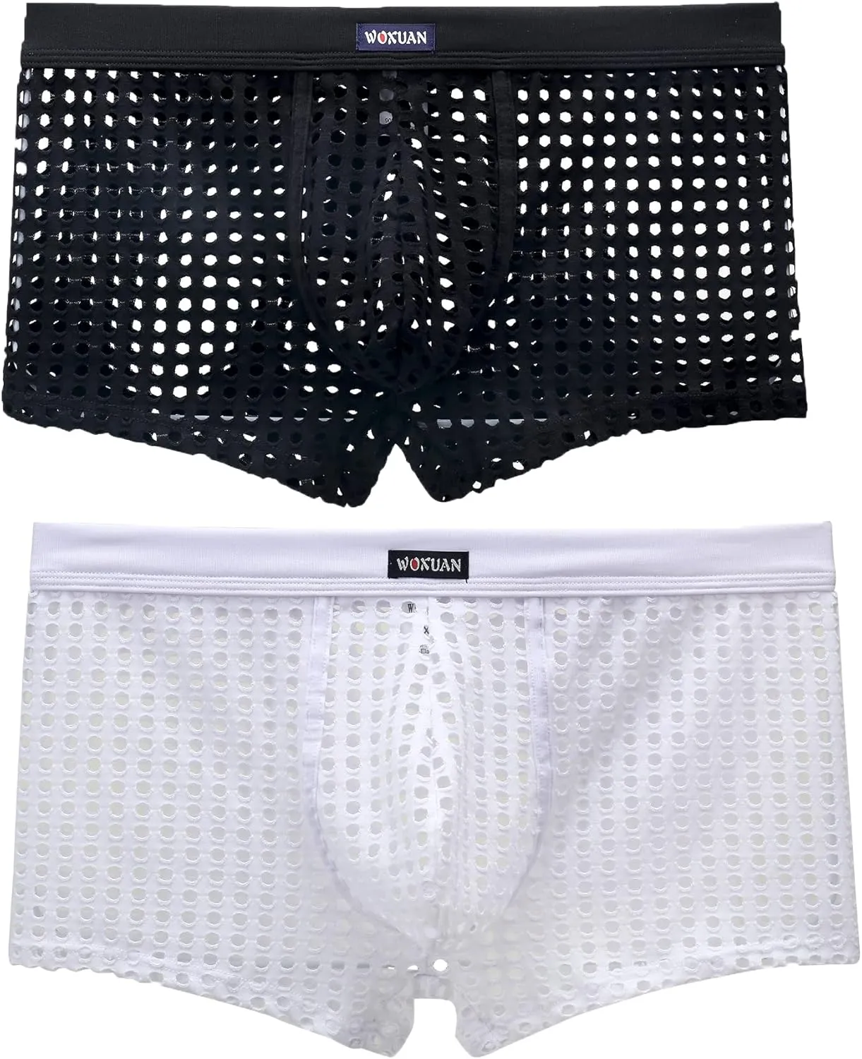 Men's Underwear Sexy Mesh Breathable Boxer Briefs Low Rise Cool Boxers Pack Set