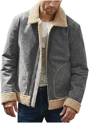 Men'S Wool Jackets & Coats Winter Button Down Lapel Coat Big And Tall Western Cool Casual Jacket