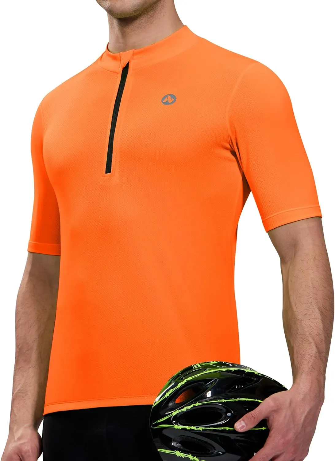 Nepest Cycling Jersey Men Short Sleeve Bike Shirts with 4 Rear Pockets Moisture Wicking Half Zip Road & Mountain Biking