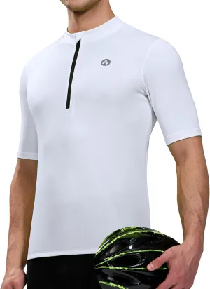 Nepest Cycling Jersey Men Short Sleeve Bike Shirts with 4 Rear Pockets Moisture Wicking Half Zip Road & Mountain Biking