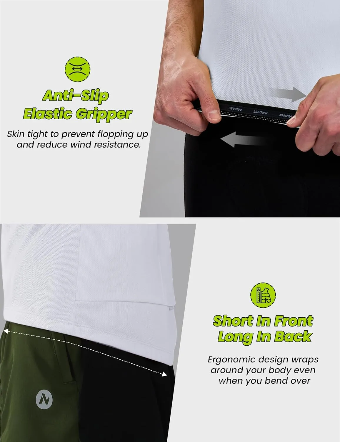 Nepest Cycling Jersey Men Short Sleeve Bike Shirts with 4 Rear Pockets Moisture Wicking Half Zip Road & Mountain Biking