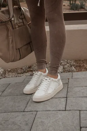 Neutral Leather Star Sneaker - JUNIPER