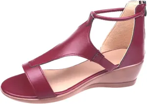 oiangi Hollow Wedge Sandals for Women Casual Summer Fish Mouth Open Toe Back Zipper Sandals Solid Color Comfortable Breathable Ladies Outdoor Shoes