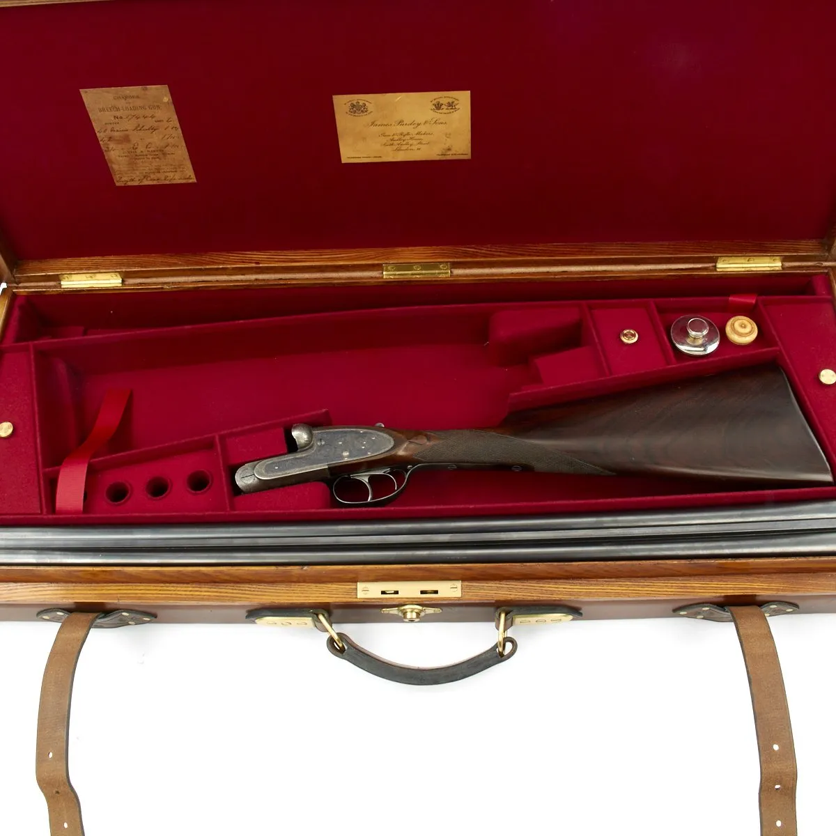 Original English 1893 James Purdey Best Side by Side Sidelock Ejector Game Gun with Original Case Named to Charles Steele