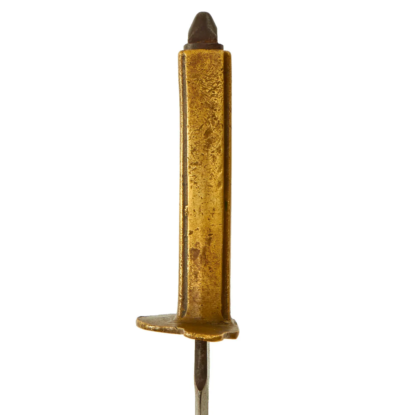 Original U.S. WWI/WWII Named Model 1918 Mark 1 Trench Knife Paratrooper Modified with 44th Infantry Division Marked Custom Leather Scabbard - Au Lion