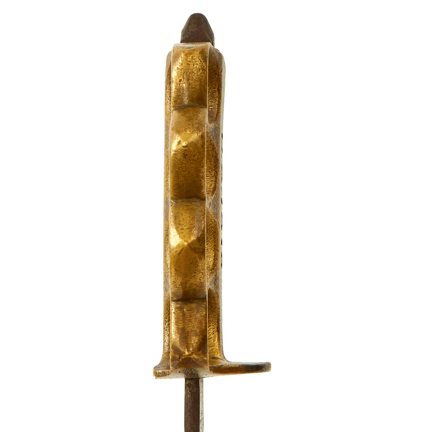 Original U.S. WWI/WWII Named Model 1918 Mark 1 Trench Knife Paratrooper Modified with 44th Infantry Division Marked Custom Leather Scabbard - Au Lion
