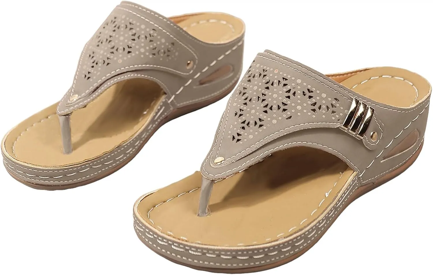 Orthopedic Sandals, Breathable Mesh Hollow Sports Sandals, Orthopedic Flip-Flops Summer Casual Shoes Wedge Slides