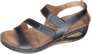 Orthopedic Wedge Sandals for Women Dressy Summer Comfortable Walking Sandal with Arch Support Slip On Open Toe Dress Shoes