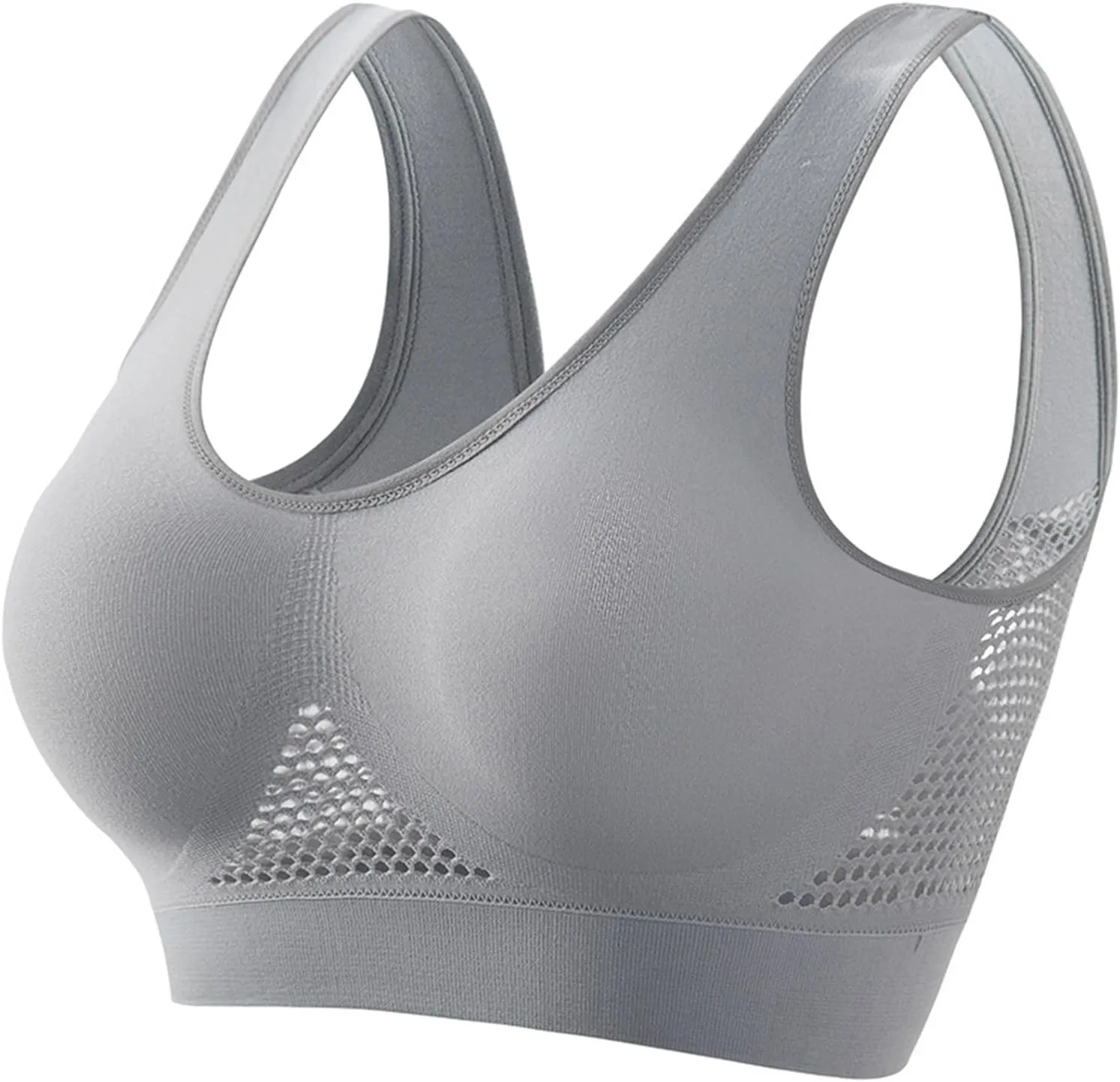 Padded Sports Bras for Women Breathable Cool Liftup Air Bra Underwear Breathable Plus Size Snug Bras No Steel Ring