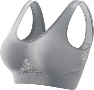 Padded Sports Bras for Women Breathable Cool Liftup Air Bra Underwear Breathable Plus Size Snug Bras No Steel Ring