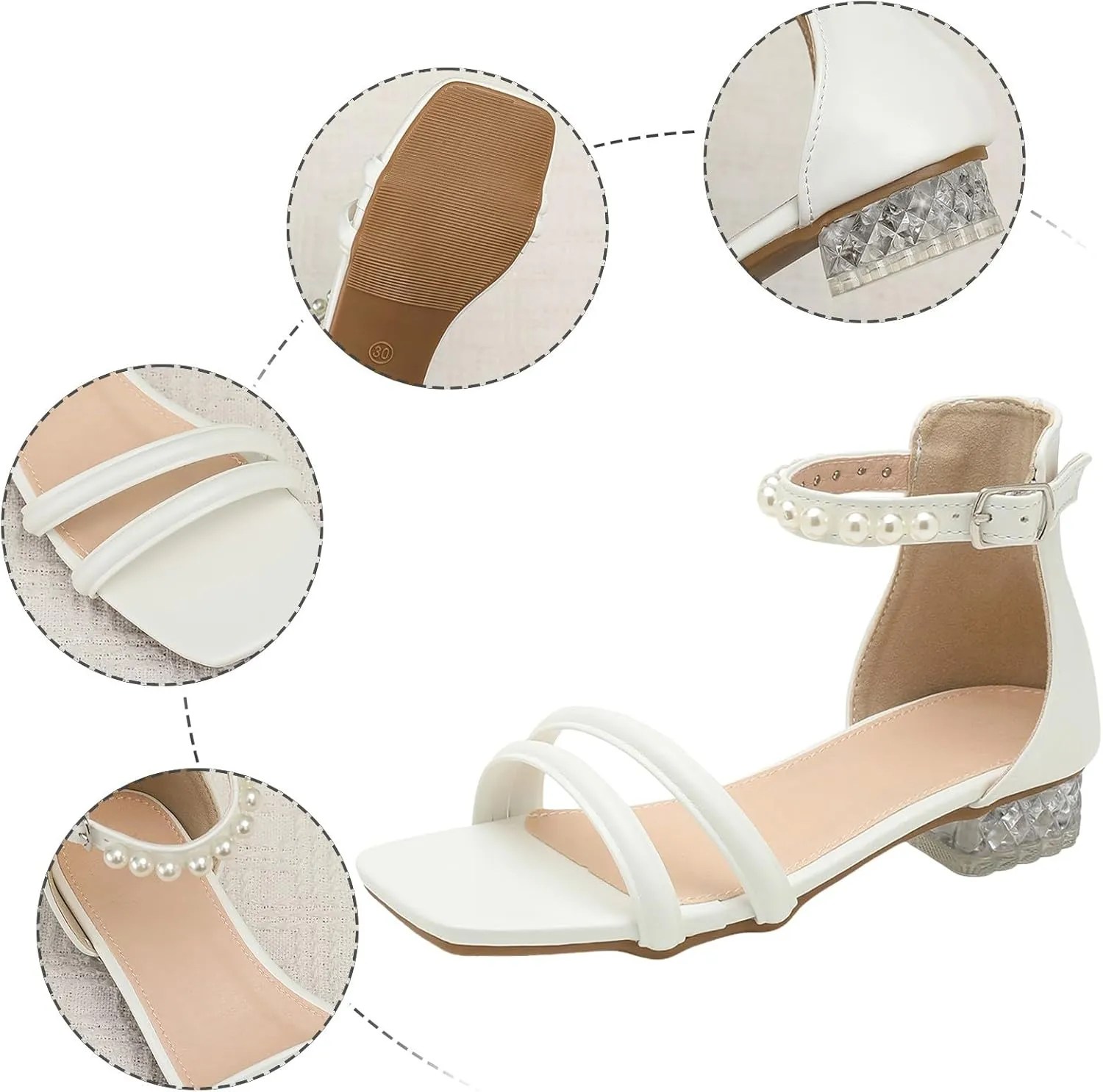 Party Glitter Shoes for Kids Toddler Girls Shoes Sandals Summer Fashion Pearl Middle And Large Children Open Toe Student Girl Wedding Party for Toddler Big Kid