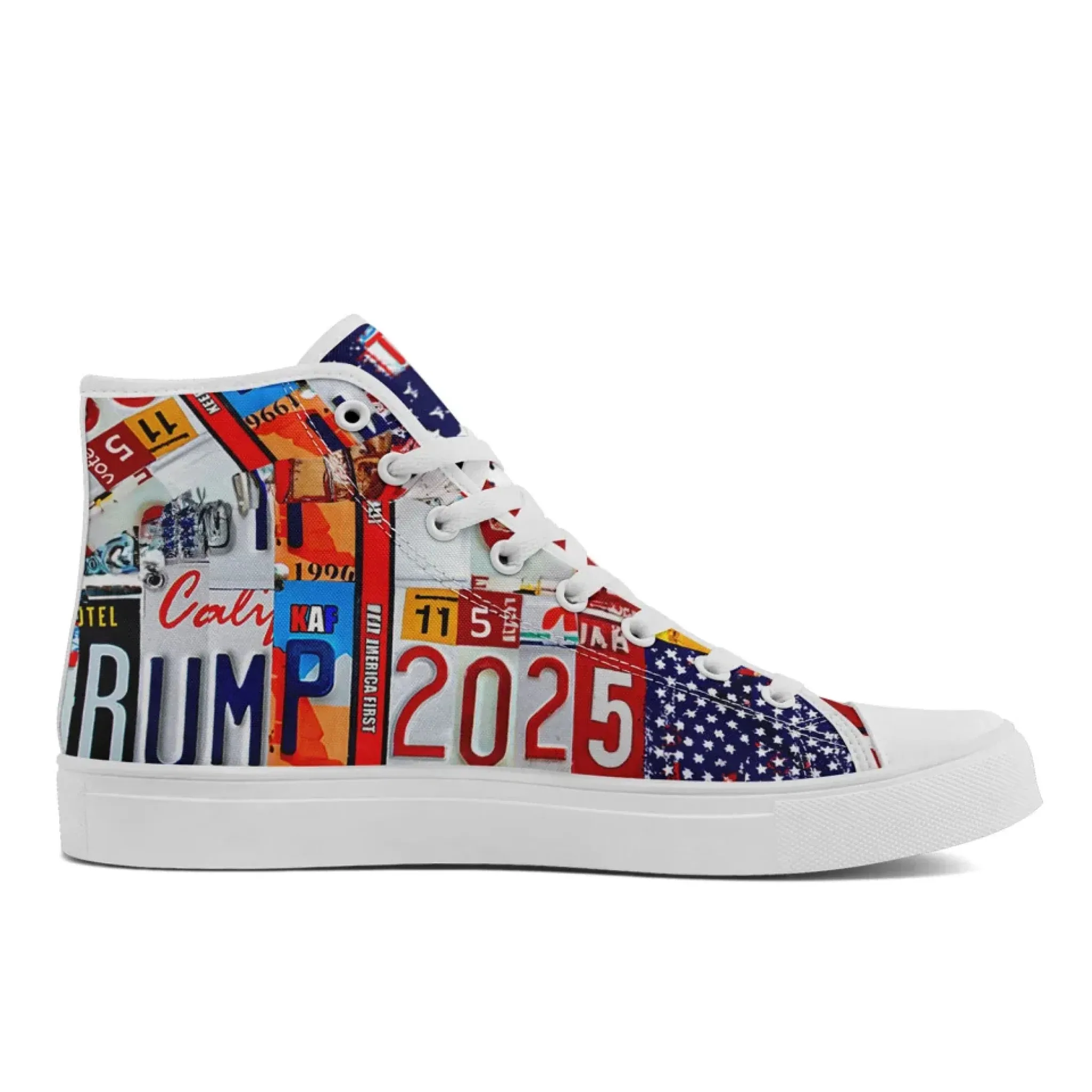 Personalized Trump 2025 Sneakers, Custom Stylish High Top Shoes, Comfortable Unisex Shoes